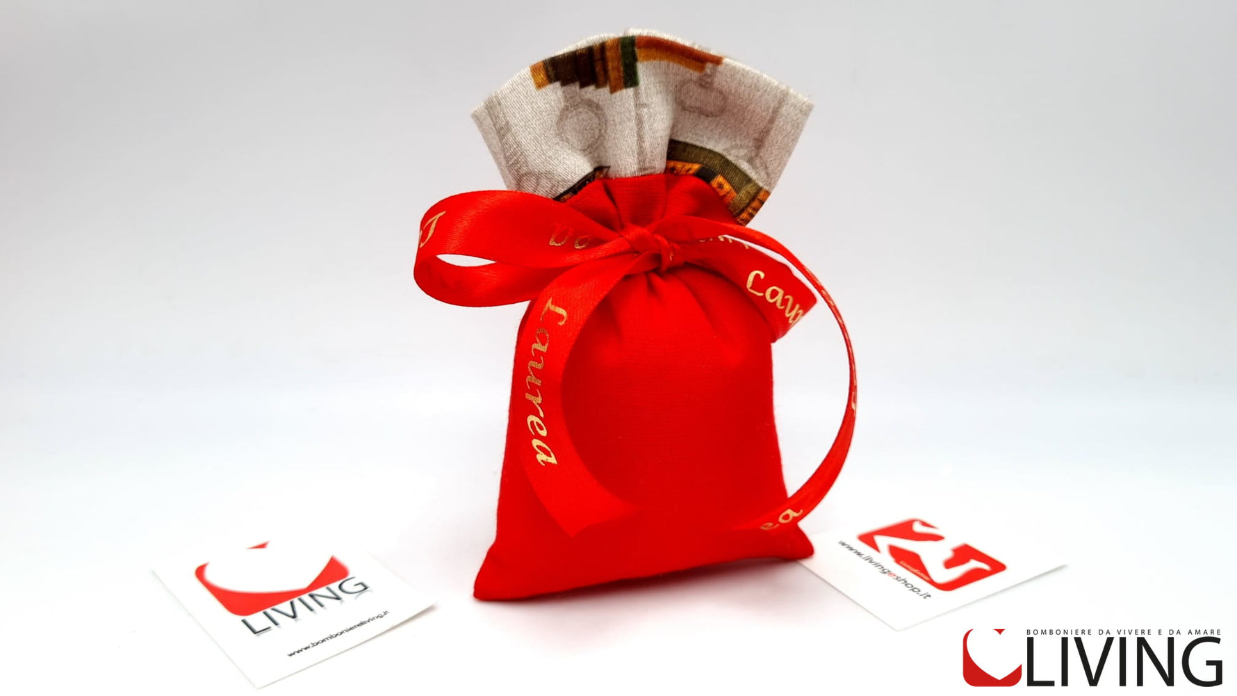 sacchetto rosso fascia libri