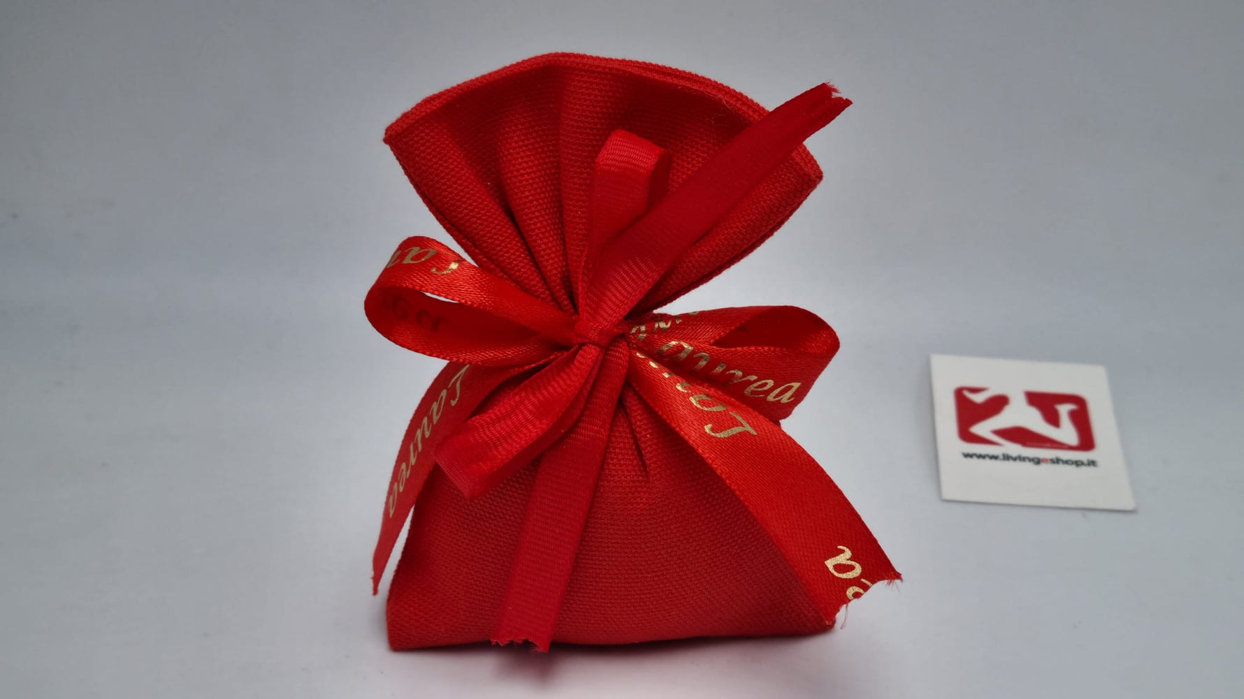 Sacchetto retto in tessuto rosso