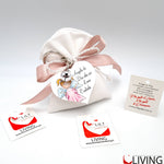 bomboniera linea solidale lilt living sacchetto con portachiavi angelo bimba
