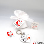 bomboniera linea solidale lilt living sacchetto con portachiavi sposi