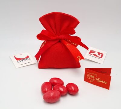Sacchetto retto in tessuto rosso