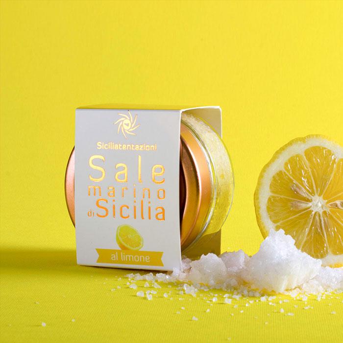 bomboniera gastronomica sale di Sicilia aromatizzato al limone 110 gr.