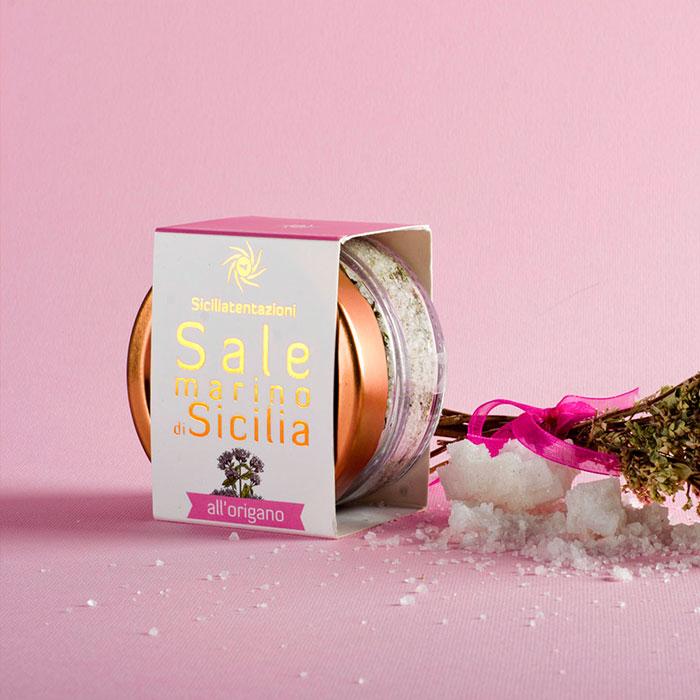 bomboniera gastronomica sale marino di Sicilia al origano110 gr.
