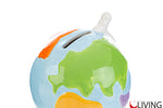 bomboniera salvadanaio mappamondo ceramica colorata