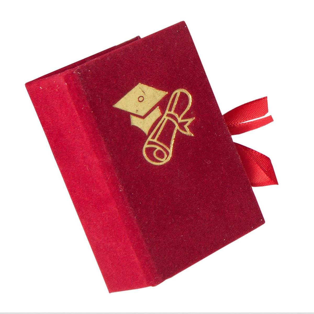 Bomboniera laurea libro velluto rosso