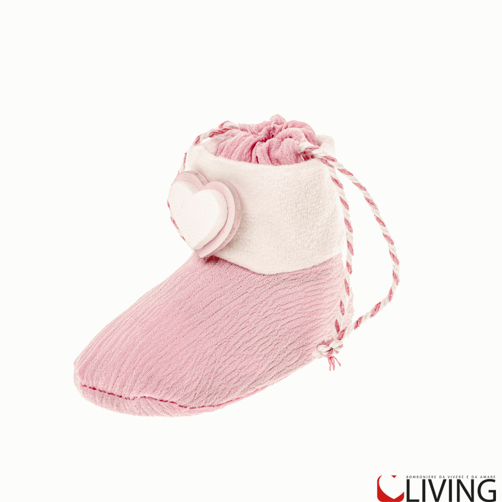 sacchetto portaconfetti scarpetta rosa