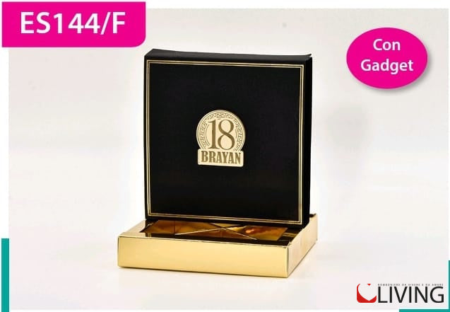 scatolina nera e oro 4 scomparti con 18 plex personalizzabile