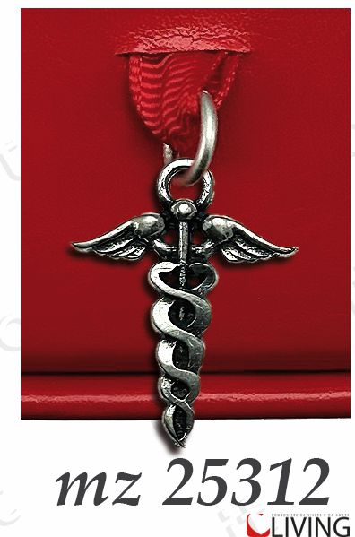bomboniera scatolina ciondolo caduceo laurea farmacia