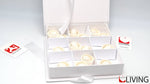 scatola portaconfetti bianco personalizzabile con nastrino