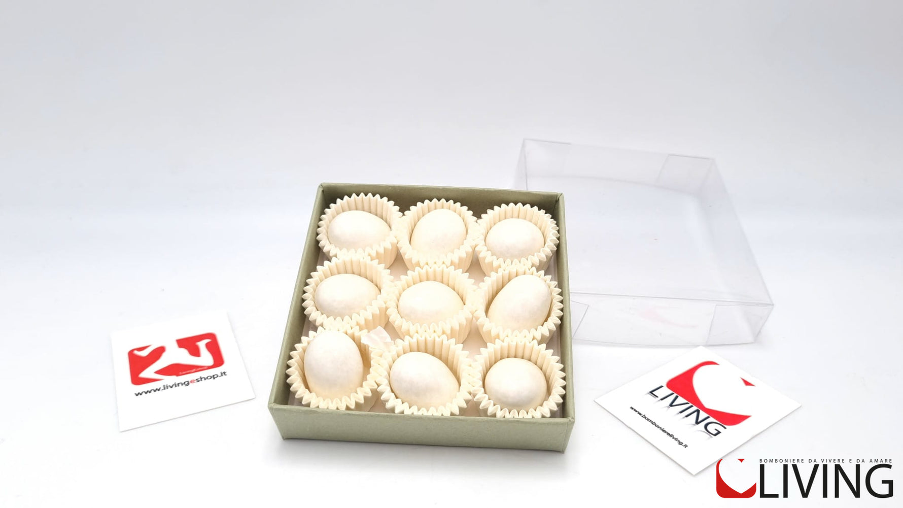 scatola portaconfetti personalizzabile coperchio trasparente
