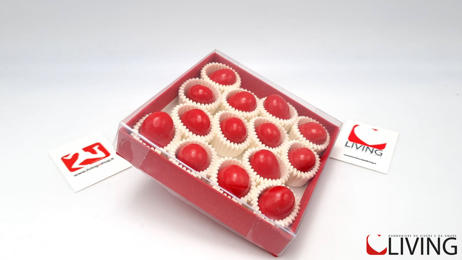 scatola portaconfetti personalizzabile coperchio trasparente