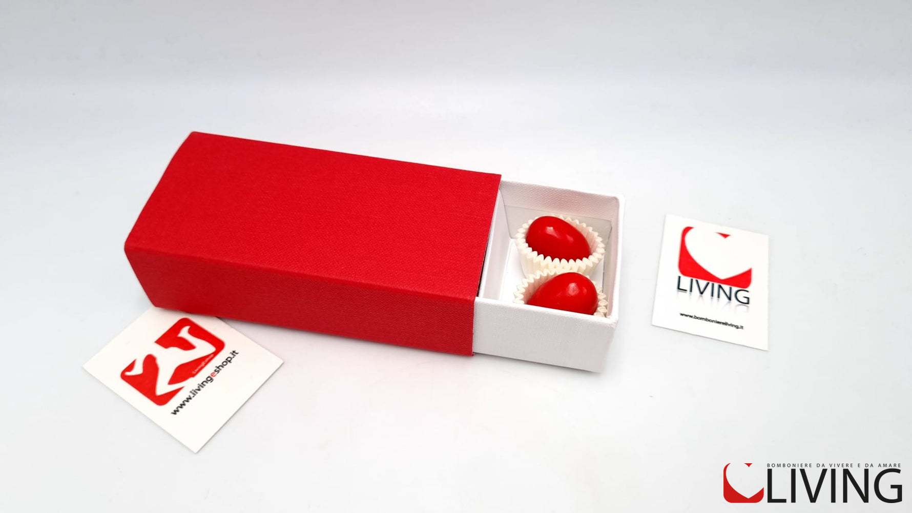 scatola portaconfetti rossa personalizzabile chiusura fiammifero
