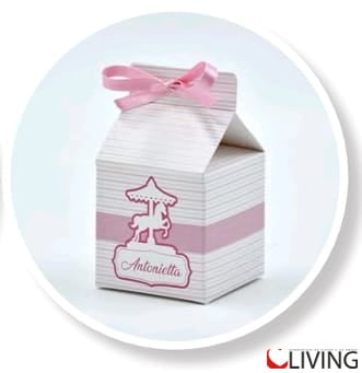 scatolina giostrina rosa con nome personalizzabile