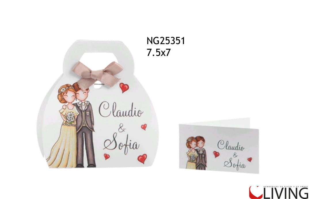 scatolina portaconfetti sposi personalizzabile