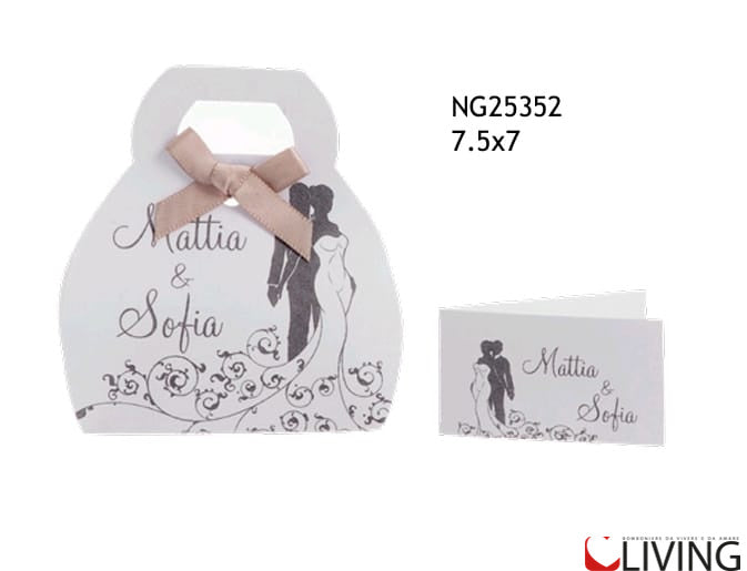 scatolina portaconfetti sagoma sposi personalizzabile