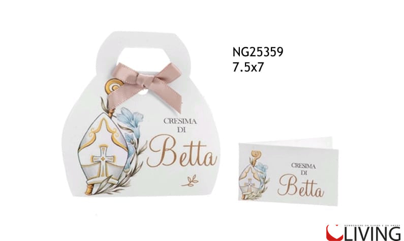 scatolina portaconfetti simbolo cresima personalizzabile