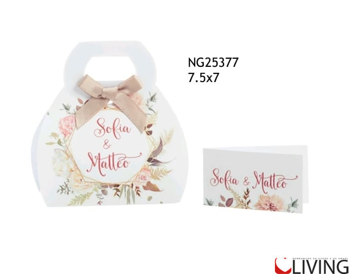 scatolina portaconfetti fiori personalizzabile