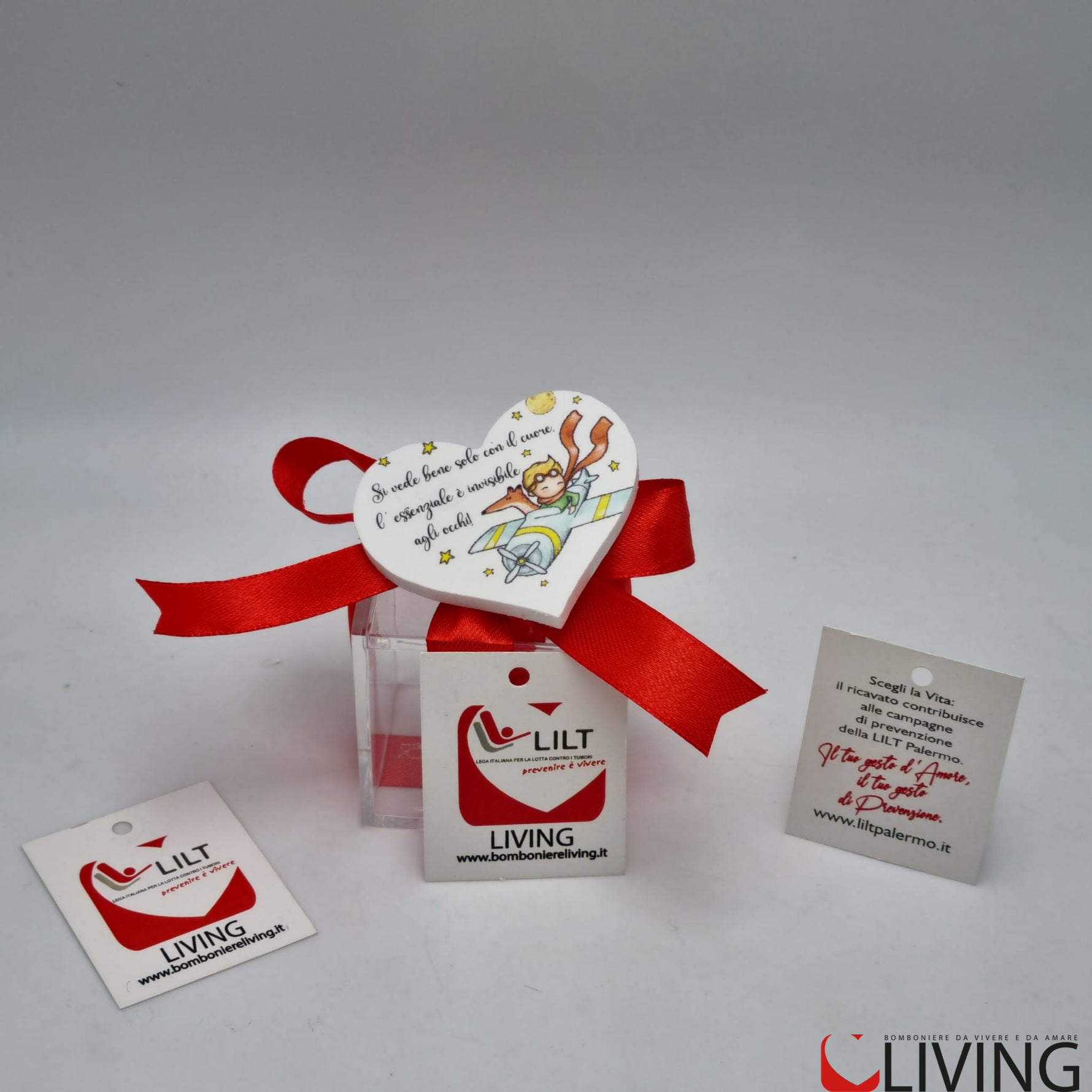 bomboniera linea solidale lilt living scatolina con magnete piccolo principe