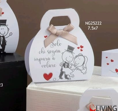 scatolina portaconfetti sposi solo chi sogna impara a volare