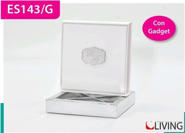 scatolina bianca e argento 4 scomparti con 18 plex personalizzabile
