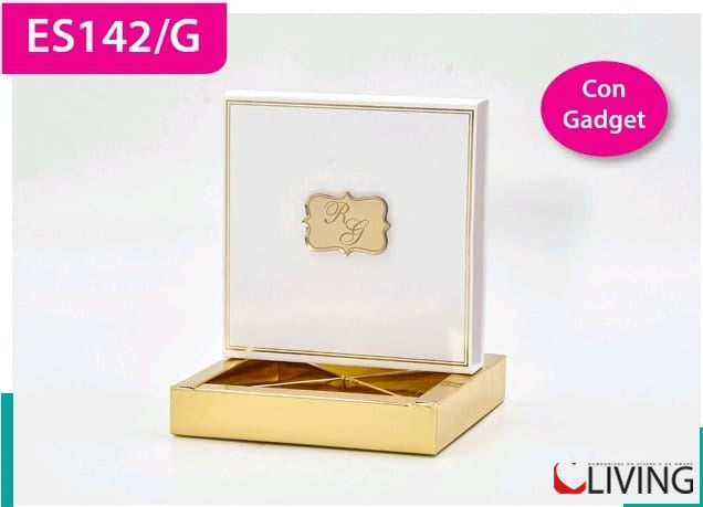 scatolina bianca e oro 4 scomparti con iniziali plex personalizzabile