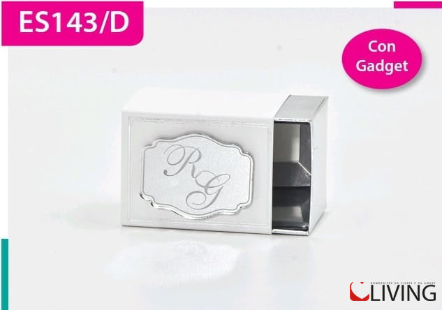 scatolina bianca e argento cubo con 18 plex personalizzabile