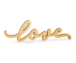 Addobbo  confettata scritta love in legno oro