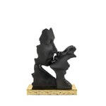bomboniera scultura bacio stilizzata nera base oro