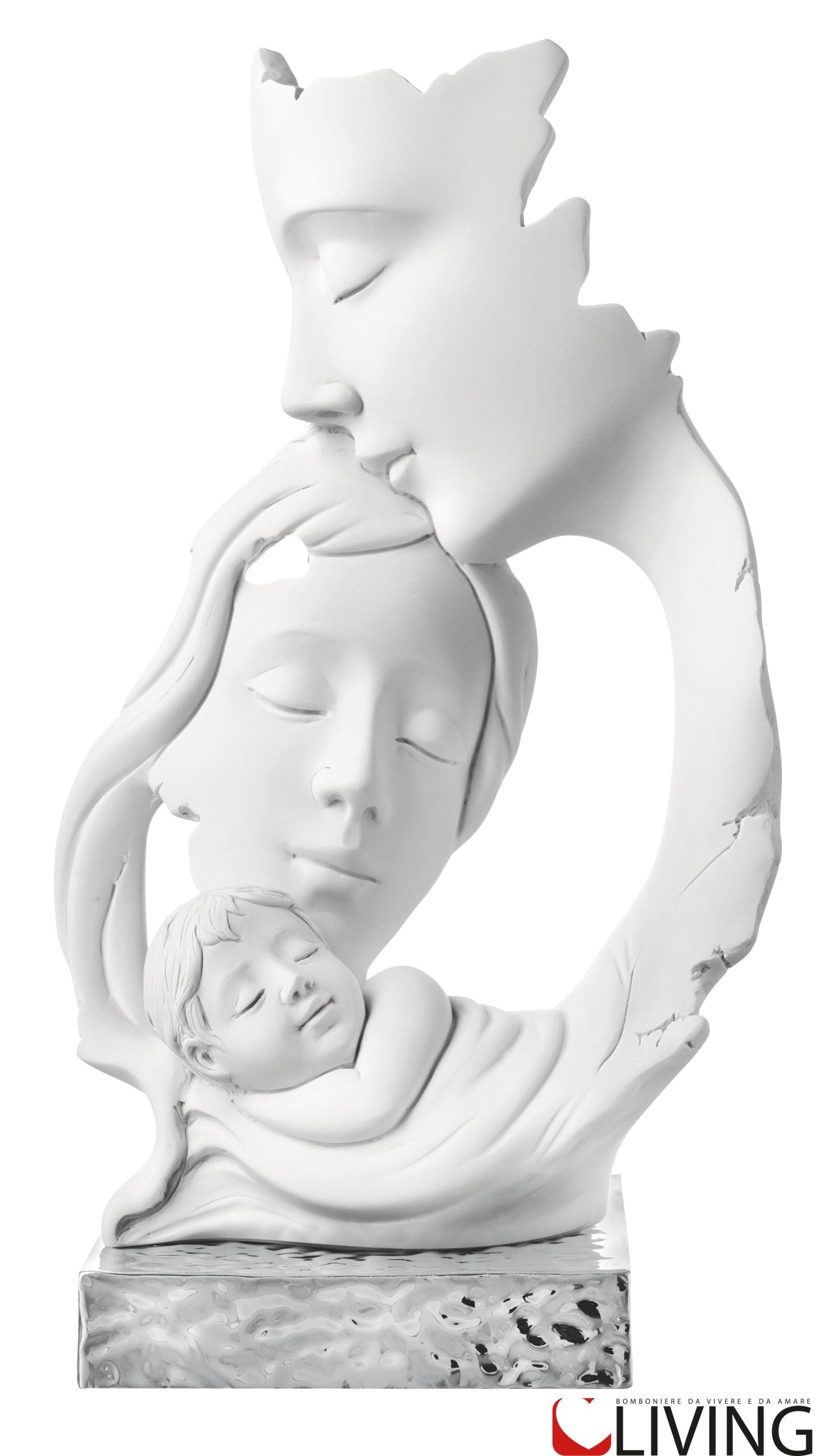 bomboniera statua famiglia base argento