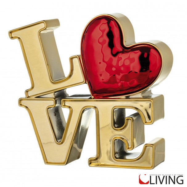 bomboniera scultura love oro cuore rosso