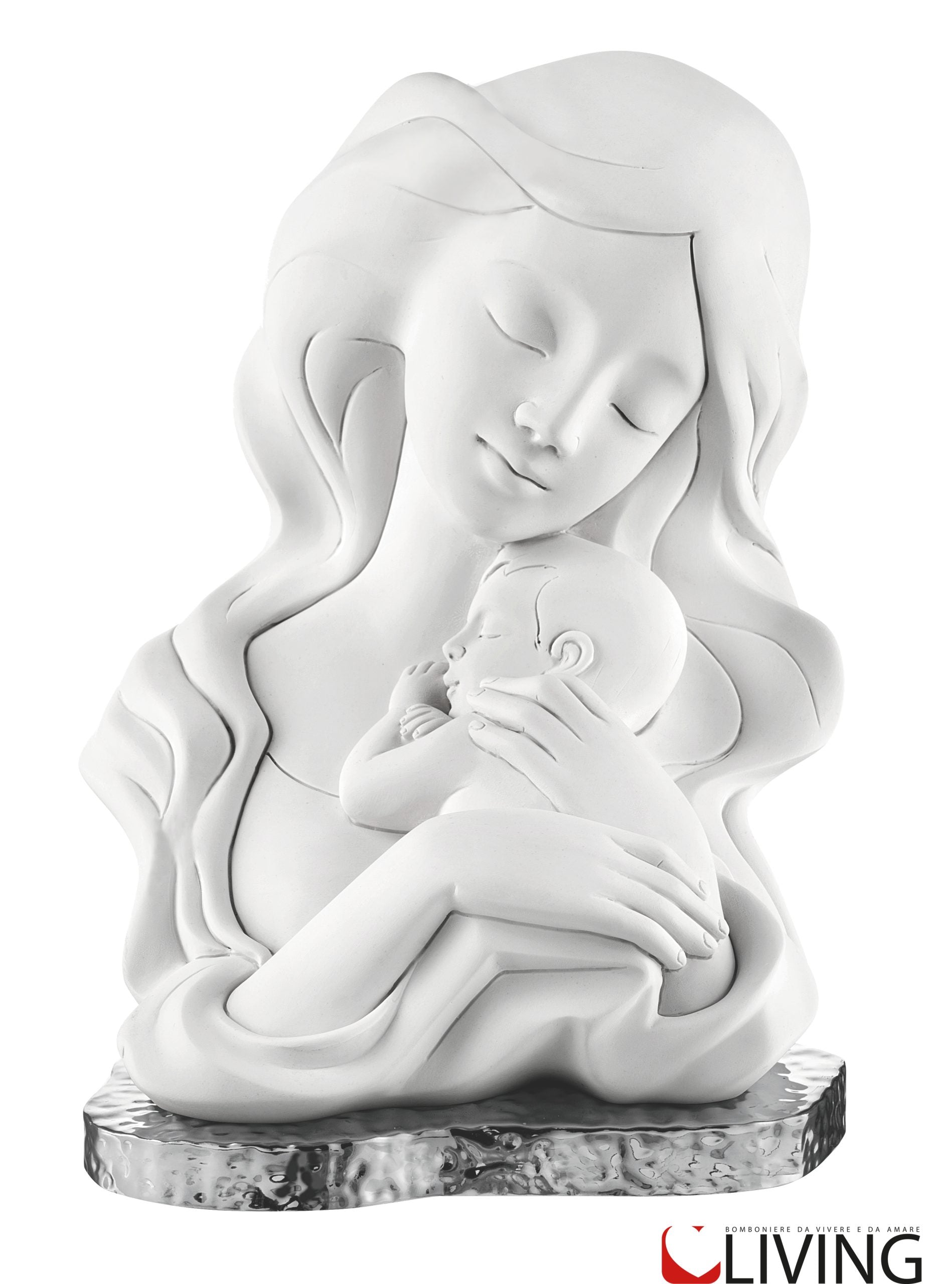 bomboniera statua maternità base argento
