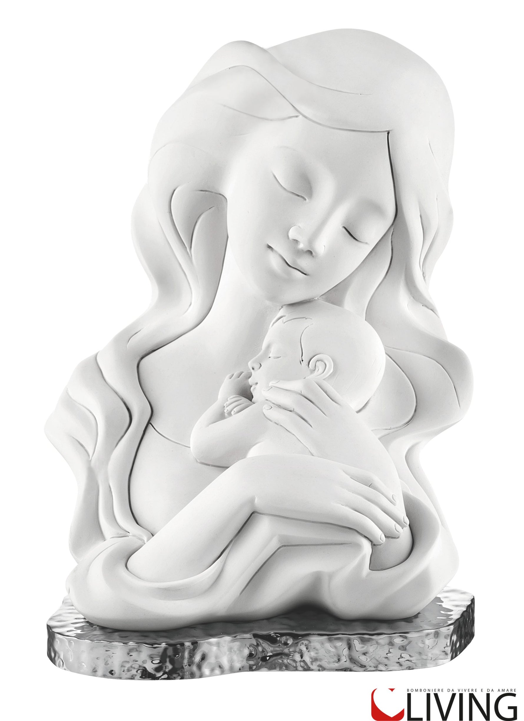 bomboniera statua maternità base argento