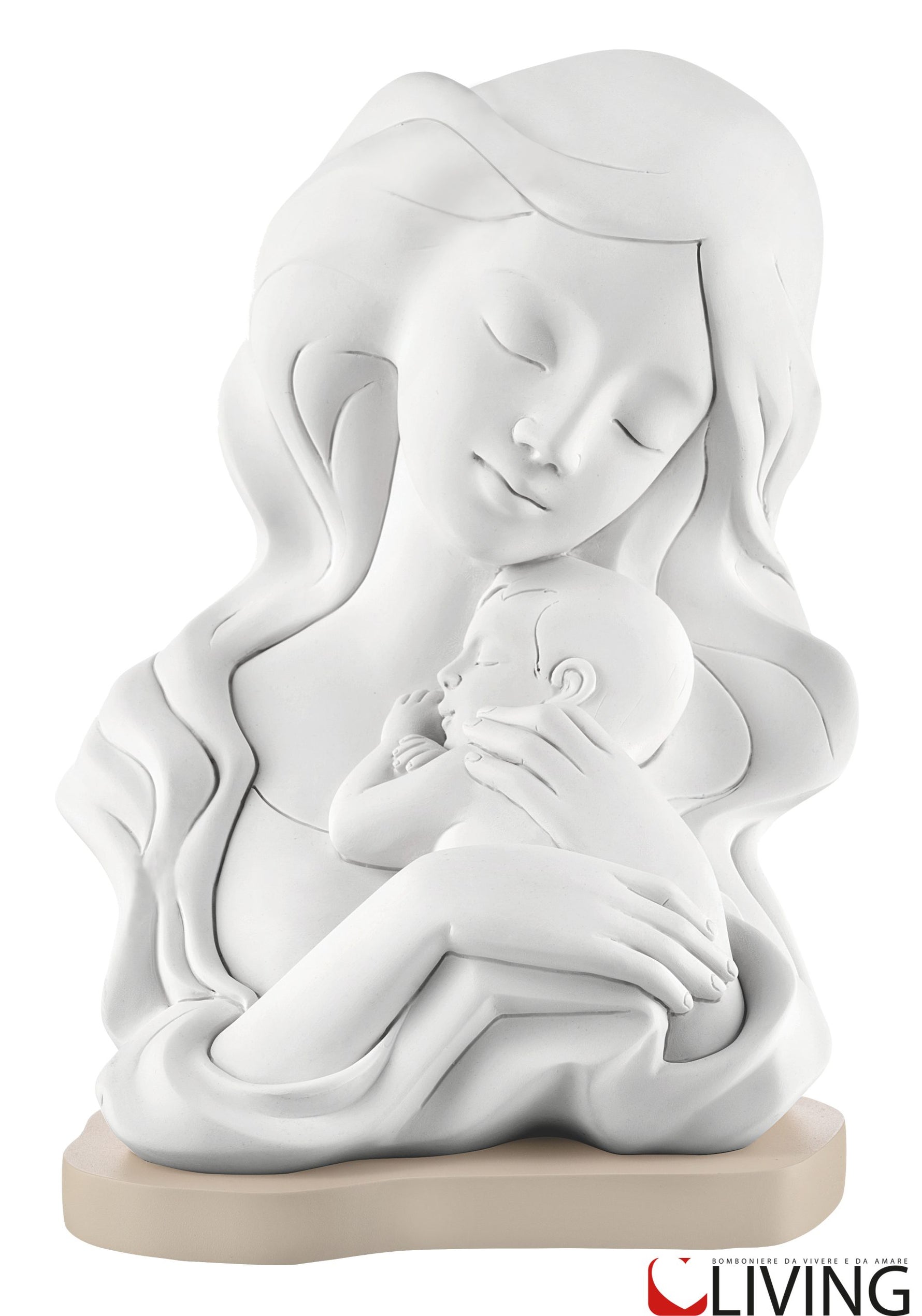 bomboniera statua maternità base nocciola