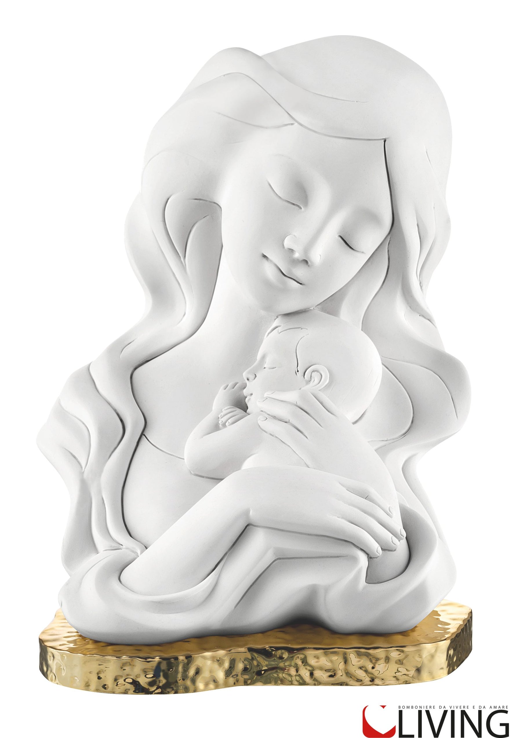 bomboniera statua maternità base oro