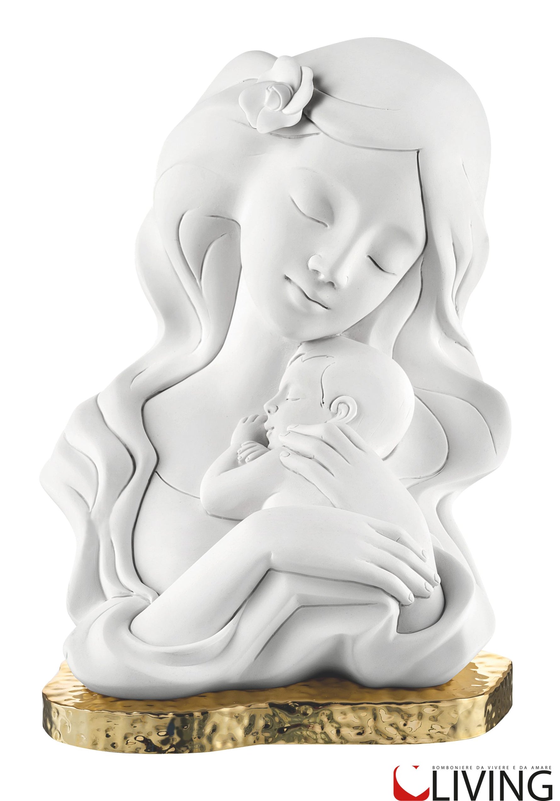 bomboniera statua maternità grande base oro