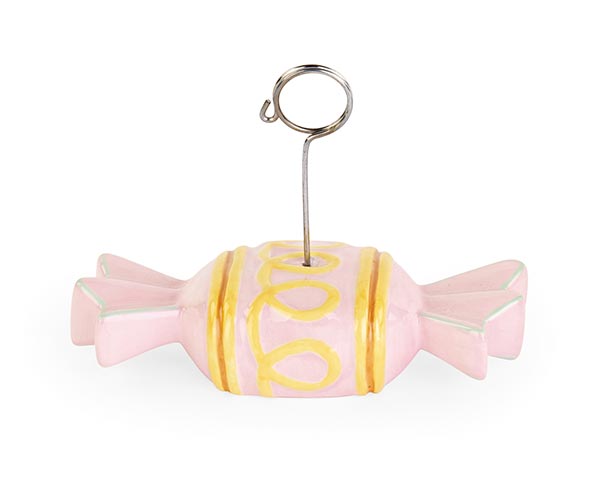 Addobbo tema Candy Bar segnaposto caramella rosa