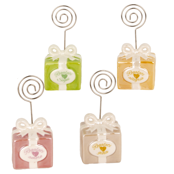 bomboniera segnaposto gift porcellana con clip