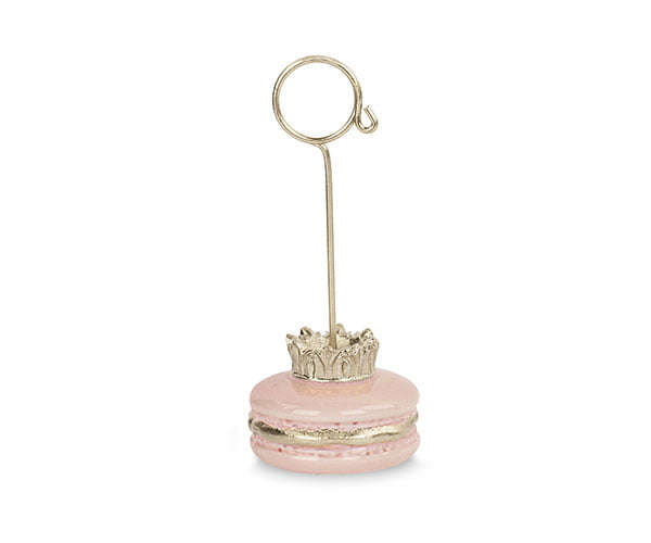 Bomboniera tema Macarons segnaposto rosa e oro