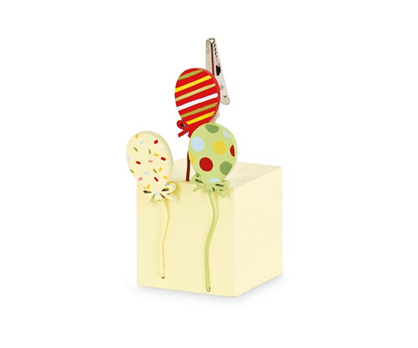 Bomboniera tema palloncini segnaposto in legno