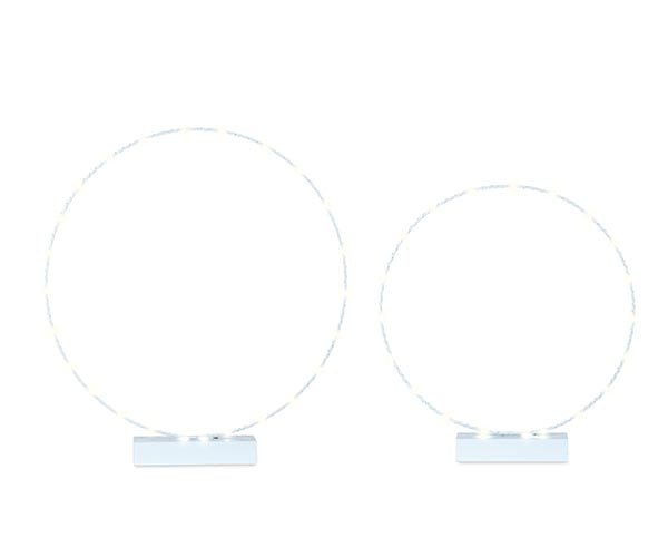 Addobbo confettata set 2 cerchi  azzurri con luce a led