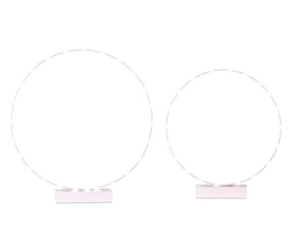 Addobbo confettata set 2 cerchi rosa con luce a led
