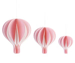 Addobbo Tema Candy Stick set 3 mongolfiere  da appendere rosa
