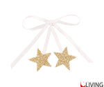 decorazione set 6 fiocchi con stelle ocra