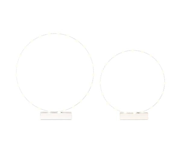Addobbo confettata set 2 cerchi bianchi con luce a led