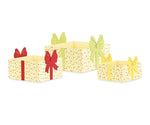 Addobbo compleanno Set 3 pezzi contenitori con fiocco in legno