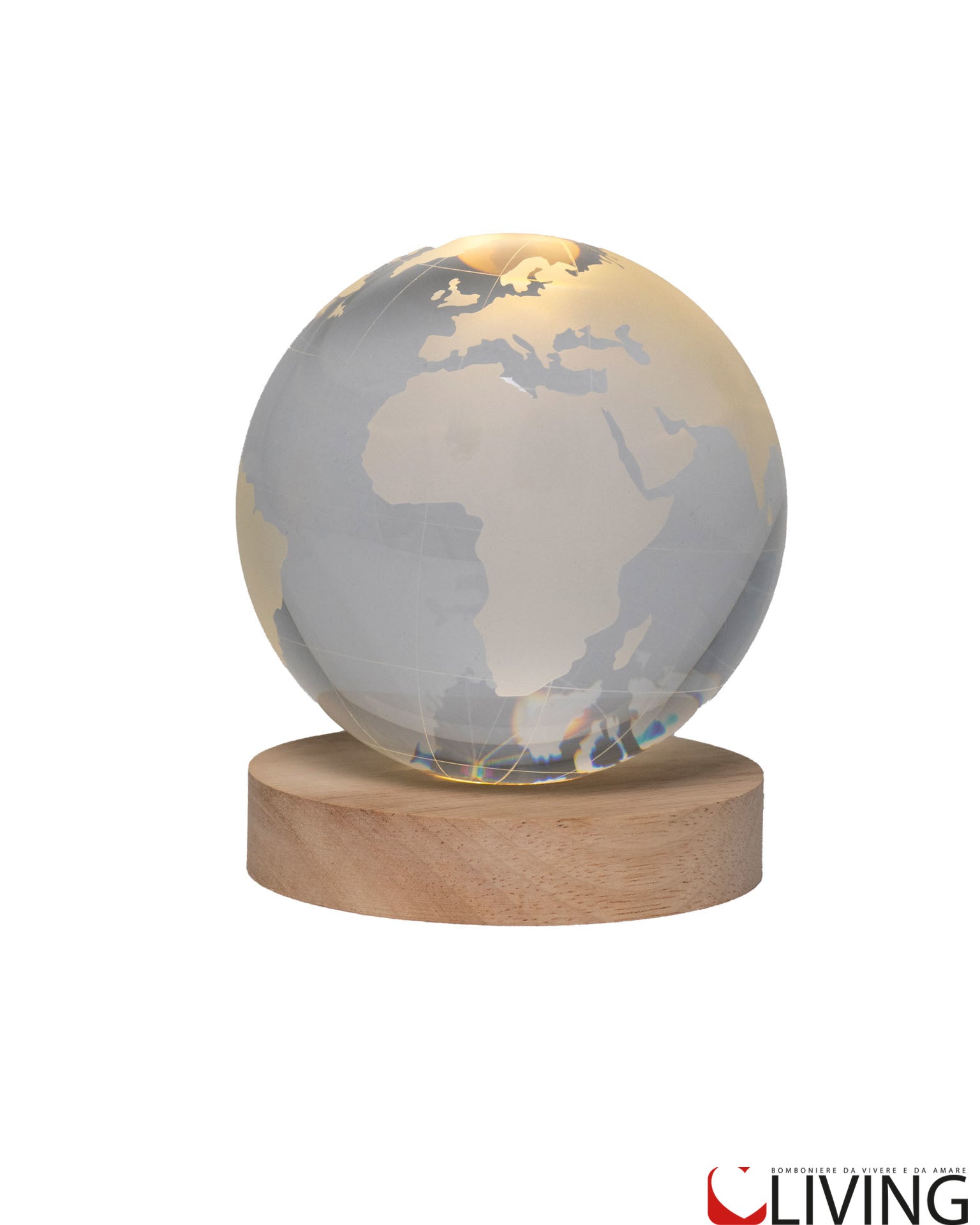 bomboniera sfera grande mappamondo con luce led