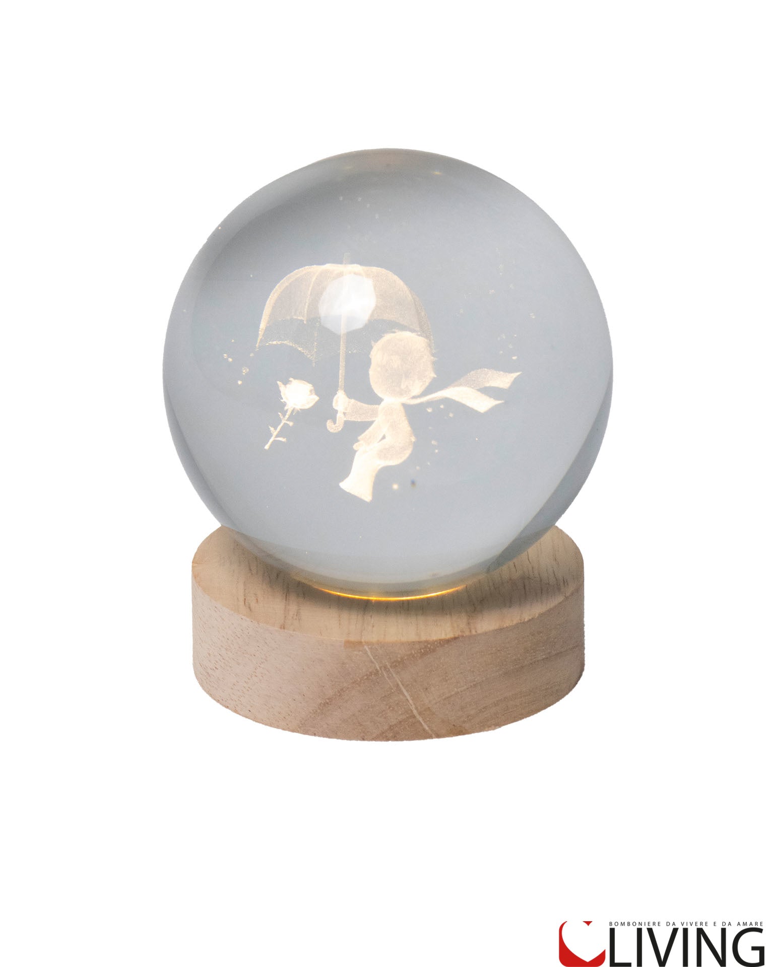 bomboniera sfera grande piccolo principe con luce led