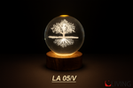 bomboniera sfera vetro grande albero della vita con base legno led