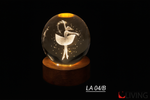 bomboniera sfera vetro ballerina con base legno led