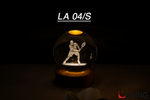 bomboniera sfera vetro tennista con base legno led